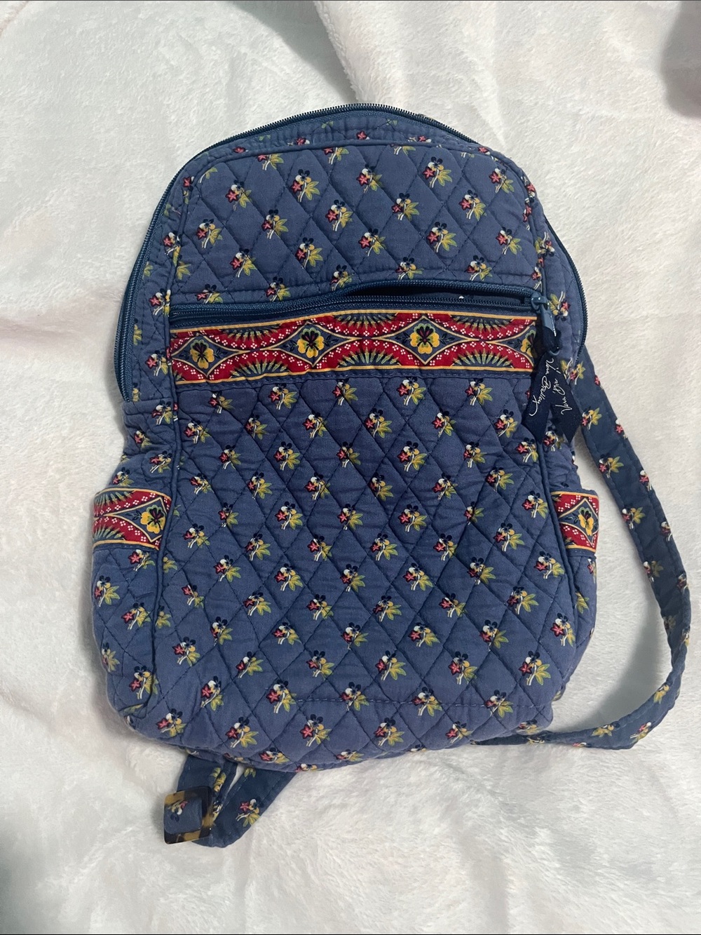 Vera Bradley Quilted Blue Floral Crossbody Backpack